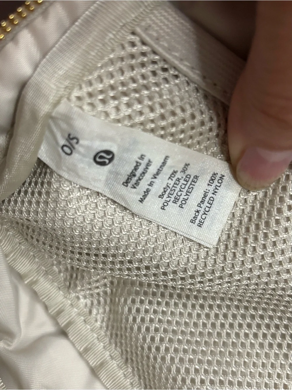 lululemon athletica Cream Sherpa Crossbody Belt Bag with Gold Accent